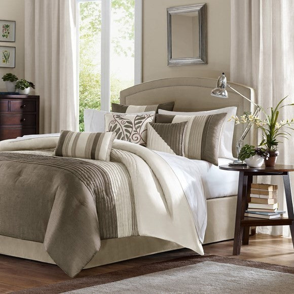 Madison Park Amherst 7 Piece Comforter Set, Natural