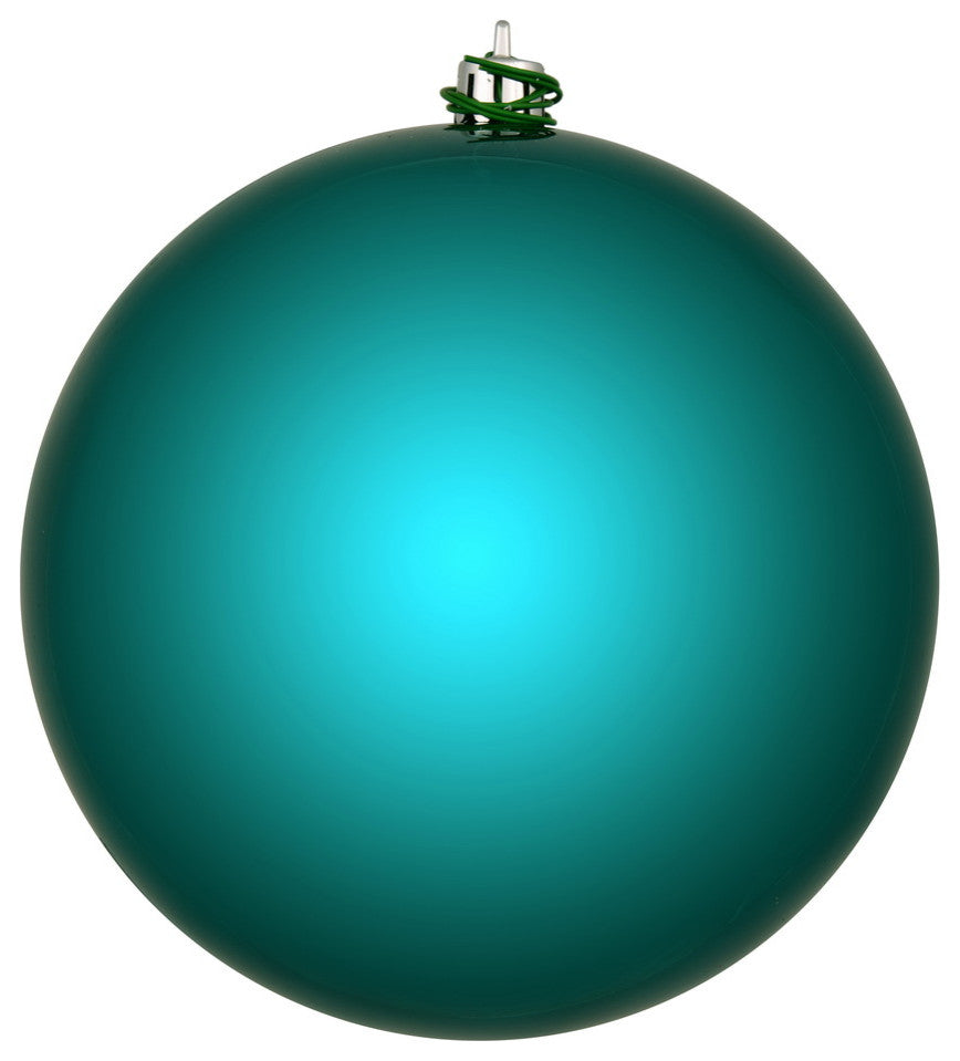 Vickerman N591041Dsv 4" Dark Teal Shiny Ball Ornament, 6 Per Bag