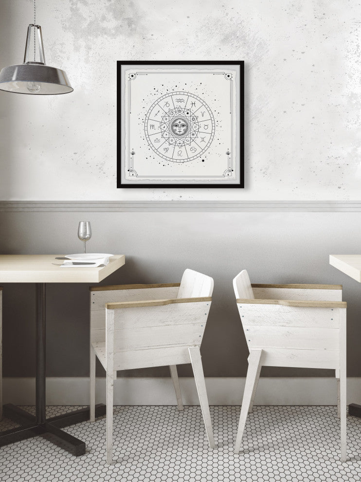 "Horoscope Circle" Framed Painting Print, 24x24