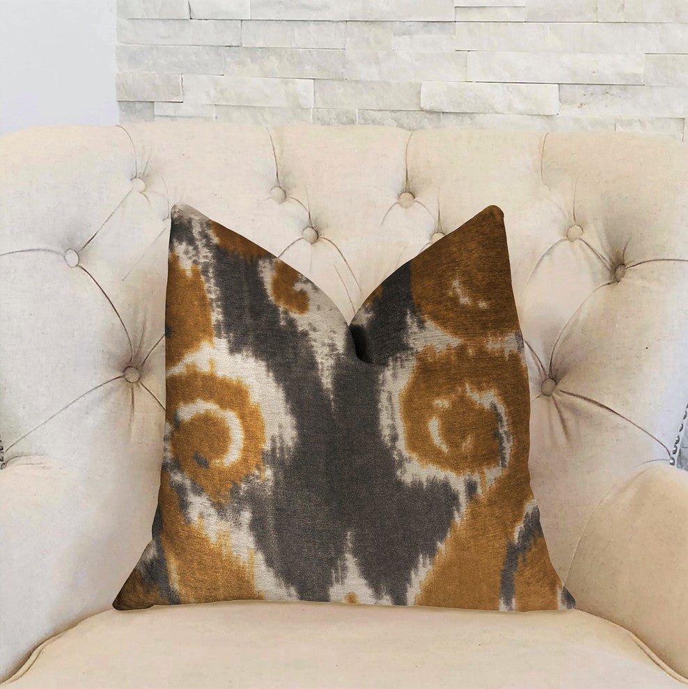 Euphoria Plush Gold Luxury Throw Pillow, 16"x16"