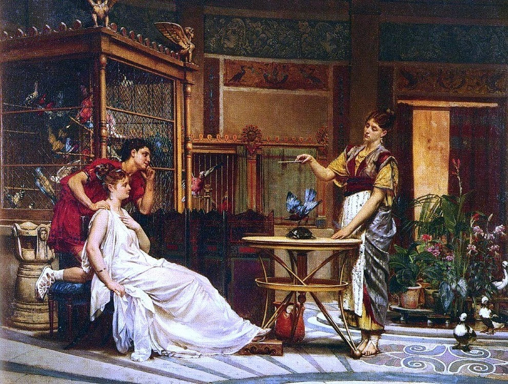 Pierre-Paul-Leon Glaize The Bird Charmer, 21"x28" Wall Decal