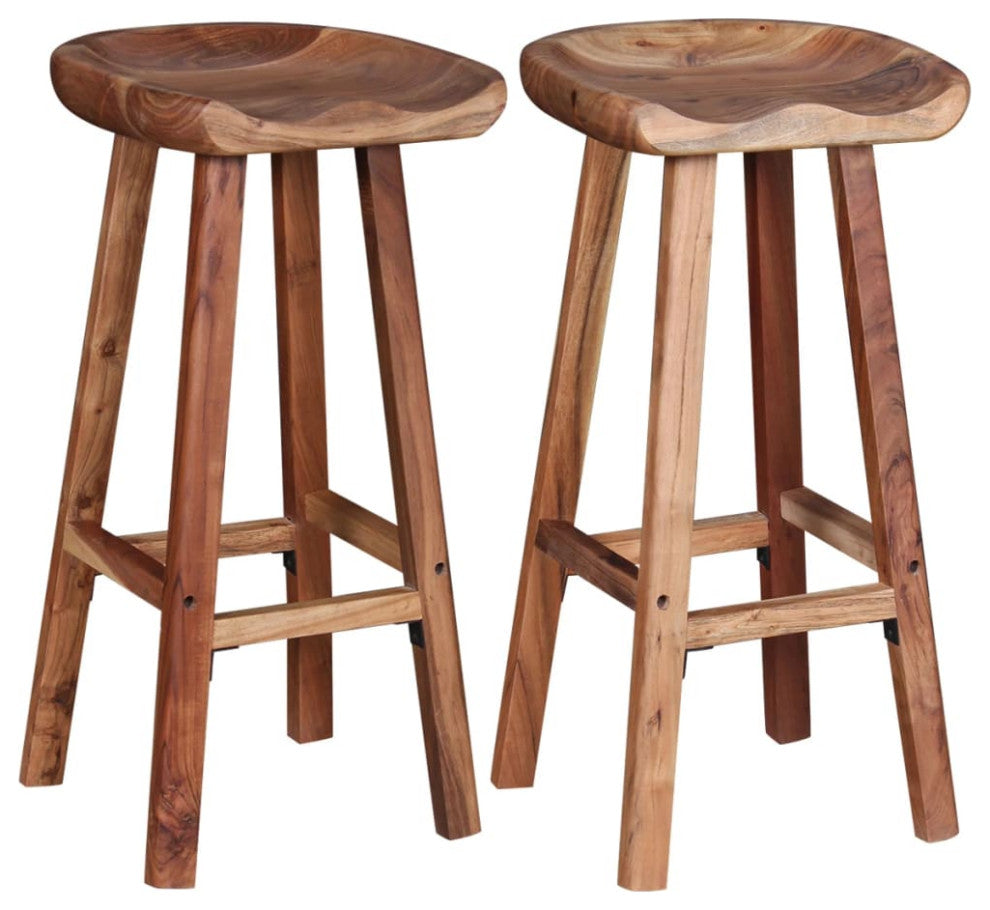 vidaXL Bar Stools 2 pcs Solid Acacia Wood