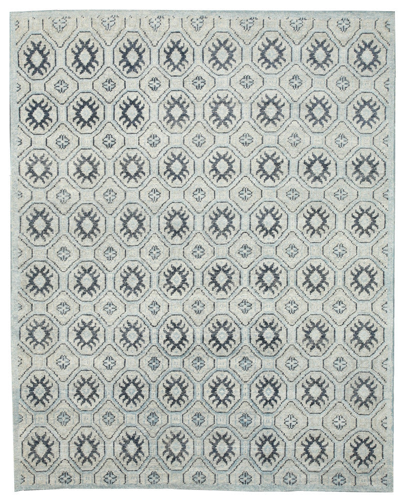 Blue Transitional Geometric Kotan Area Rug