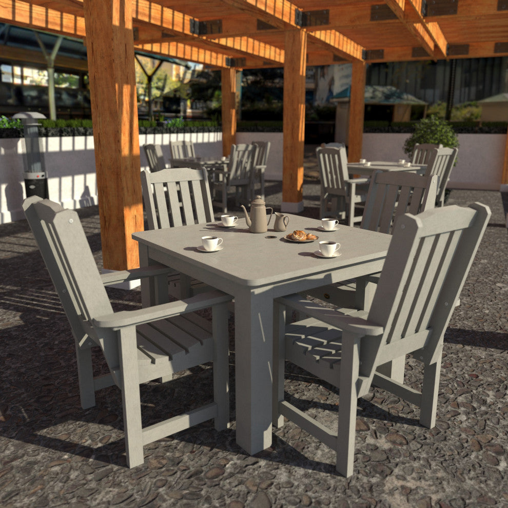 Springville 5-Piece Square Dining Set, Weathered Acorn, Harbor Gray