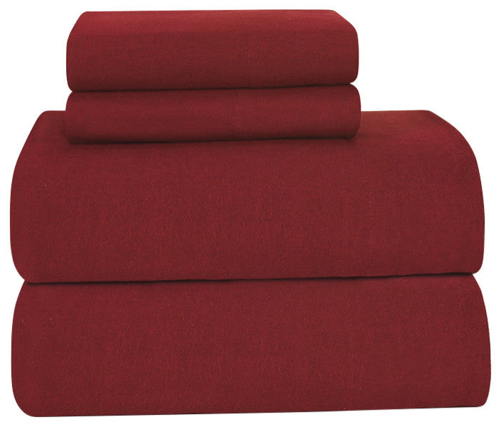 Pointehaven 170 Flannel Sheet Set, Merlot, Full