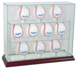 10 Baseball Upright Display Case, Cherry