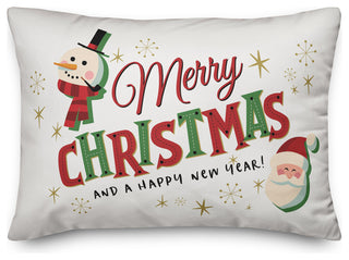 Merry Christmas Lumbar Pillow, 14"x20"