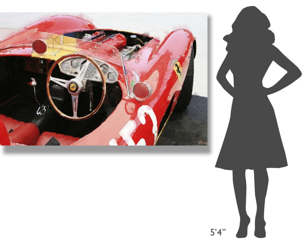 "Ferrari Cockpit Monterey Watercolor" Fine Art Print