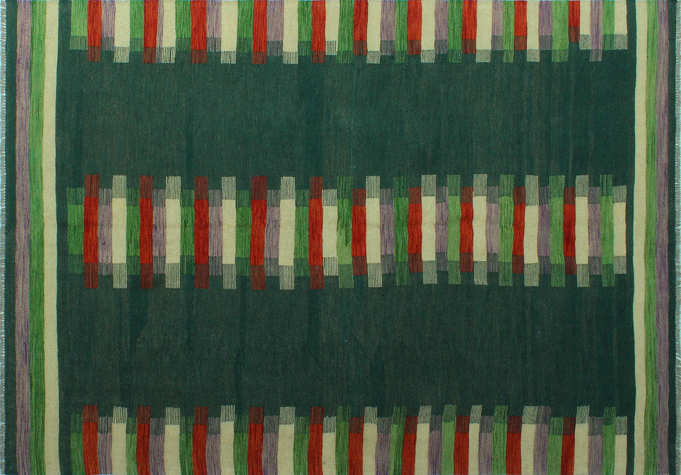 Winchester Kilim Anouar Green Rug, 6'11x9'9