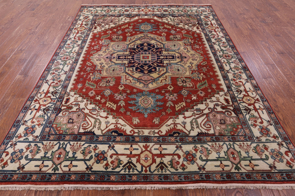 8' 0" X 9' 10" Handmade Heriz Serapi Wool Rug - Q16015