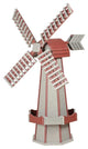 Poly Windmill, Driftwood, Red Working Dutch Garden Weather Vane, Amish, 41"