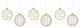 Jeweled Glass Ball Ornament, 6-Piece Set
