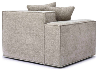 Mindy Chenille Basketweave Left Arm Facing Corner Chair, Taupe
