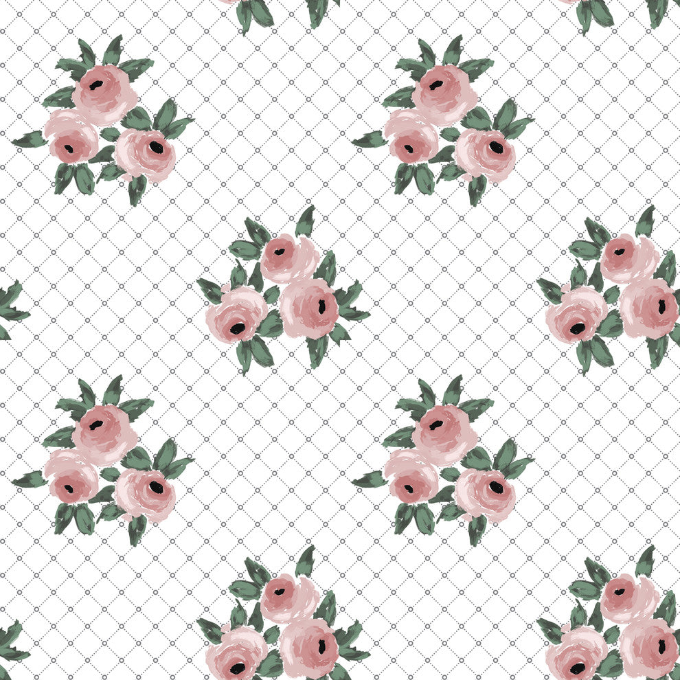 Ivy Skirted Storage Ottoman, Chainlink Rose Blush