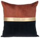 Parkland Collection Myra Black Throw Pillow, Square, Black/Burnt Orange
