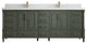 Aberdeen 84 Double Sink Bath Vanity Pewter Green 2" Empira Quartz