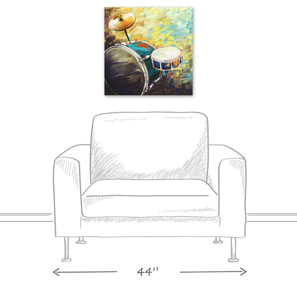 Painted Drum Set 20"x20" Print on Canvas