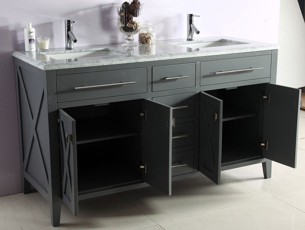 Wimbledon Vanity, Gray, 60"