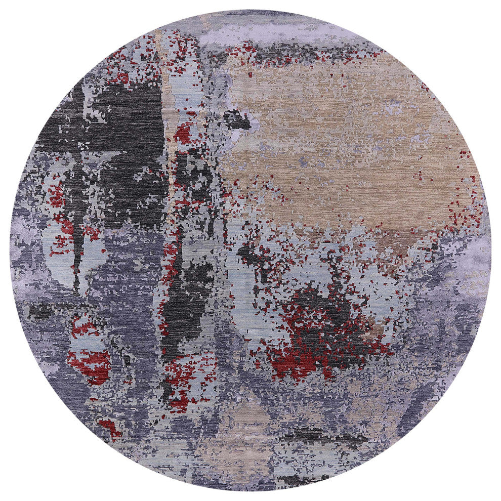 Ahgly Company Indoor Round Mid-Century Modern Area Rugs, 6' Round