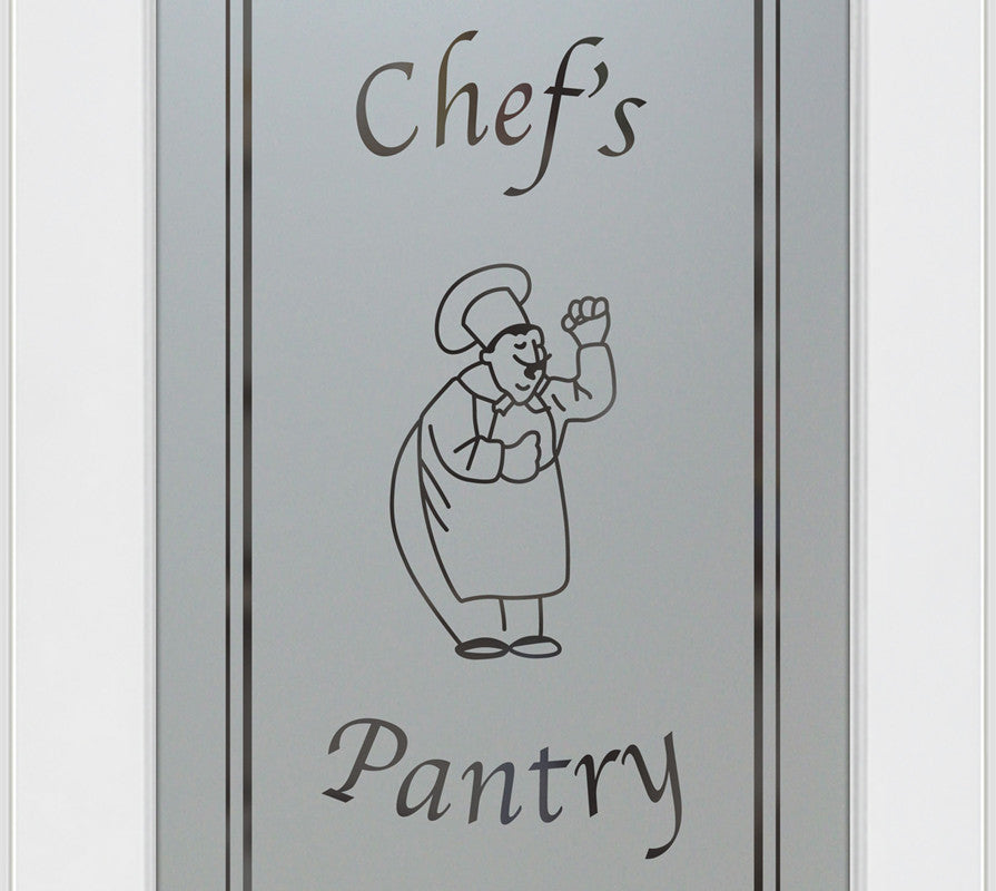 Pantry Door - Happy Chef - Primed - 28" x 84" - Knob on Left - Pull Open