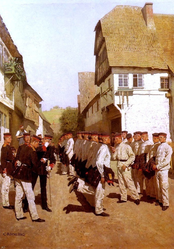 Carl Rochling Military Cadets Preparing For Parade Gallery Wrapped Canvas Print