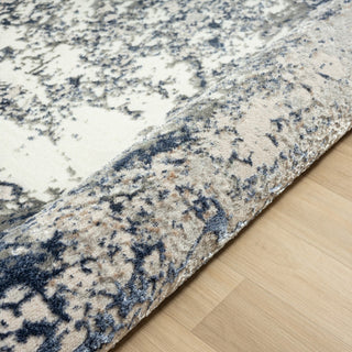 Blue/Gray Modern Abstract Indoor Area Rug, 7'5" X 9'5"