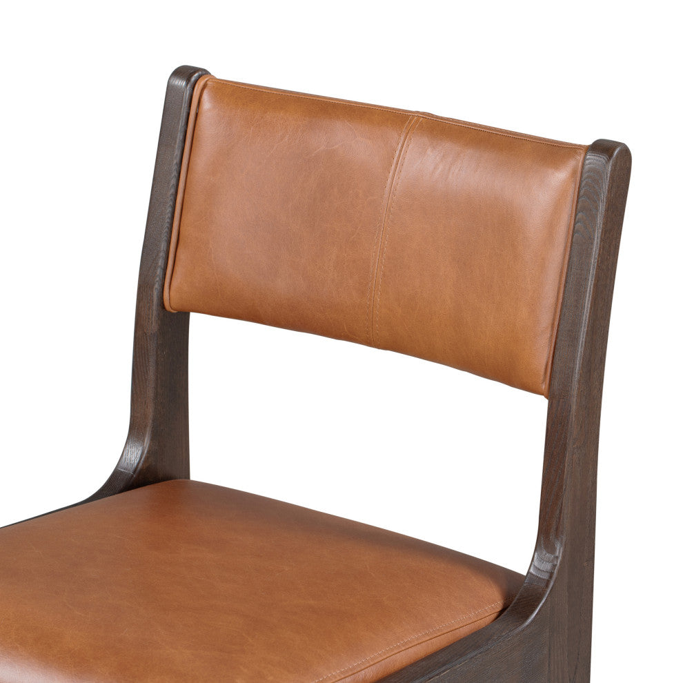 Kosas Home Wayne Top Grain Leather Stool, Bar Stool