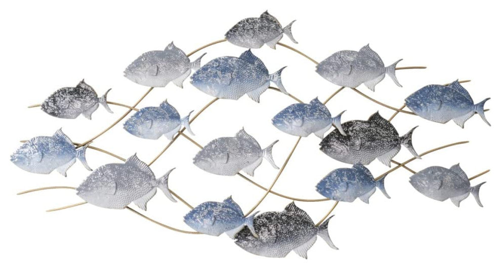 School of Fish Metal Wall Decor Art, 51"