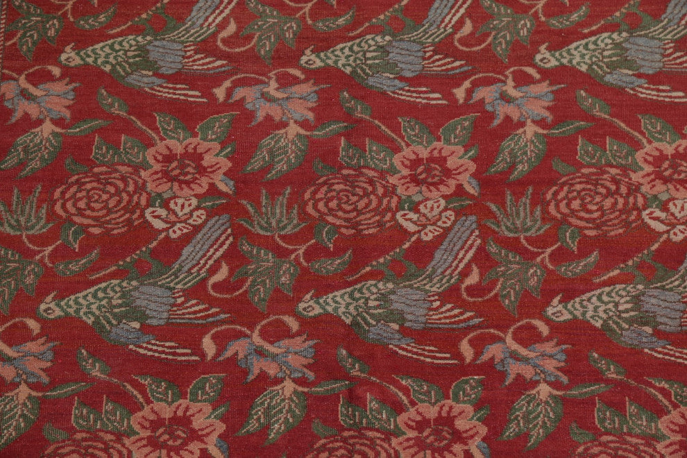 Egyptian Vegetable Dye All-Over Handmade French Toile Rug Oriental, Red, 7 X 10