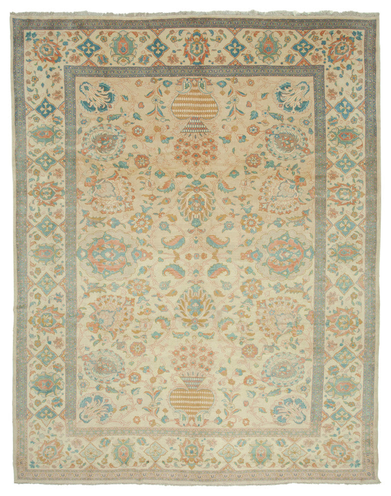 Rug N Carpet - Hand-Knotted Oriental 10' 8" x 13' 9" Unique Oushak Area Rug