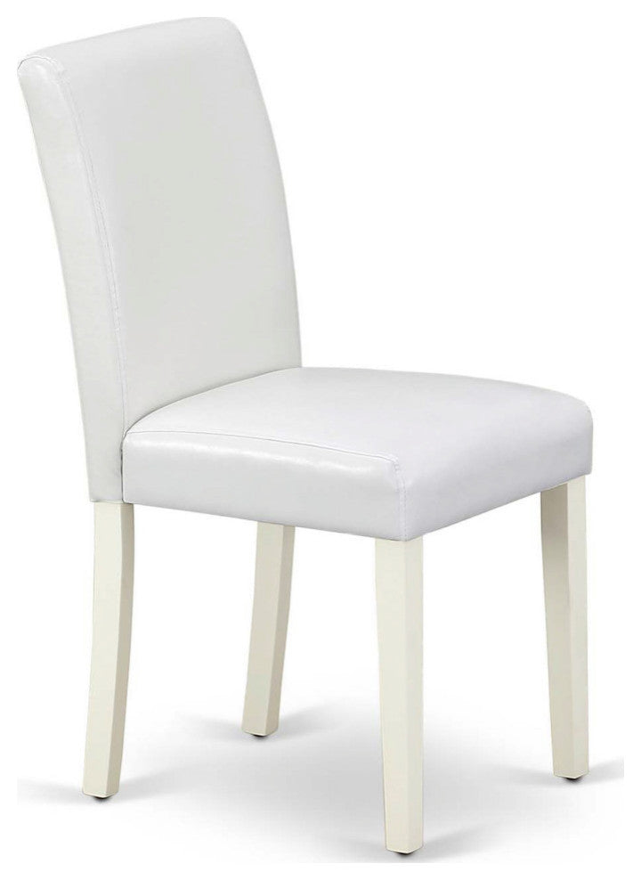 5Pc Dining Set, 4 Chairs, Butterfly Leaf Wood Dining Table, Linen White