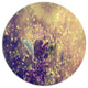 Blue Butterfly And Purple Flowers, Modern Flower Round Wall Art, 23"