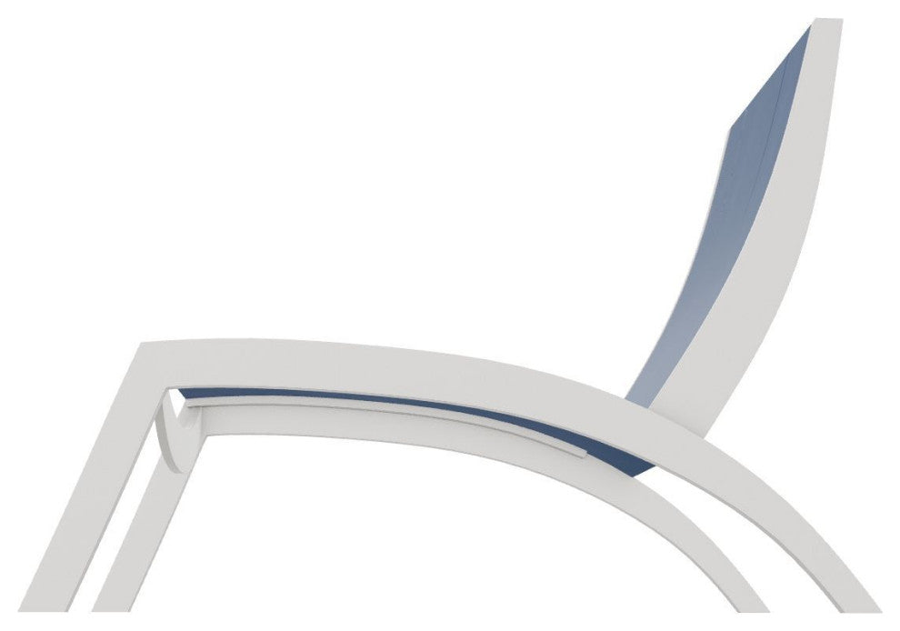 Dune Sling Stackable Outdoor Hydro-Lounge Chaise, Cobalt/Snow