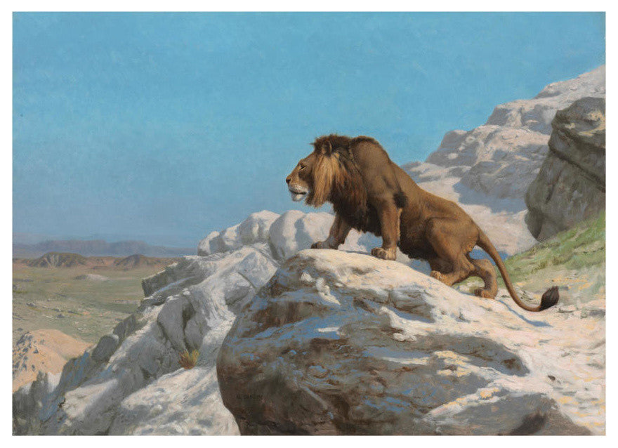 "Lion on the Watch, c. 1885" Digital Paper Print by Jean-Lï¿½on Gï¿½rï¿½ï¿½me, 24"x18"