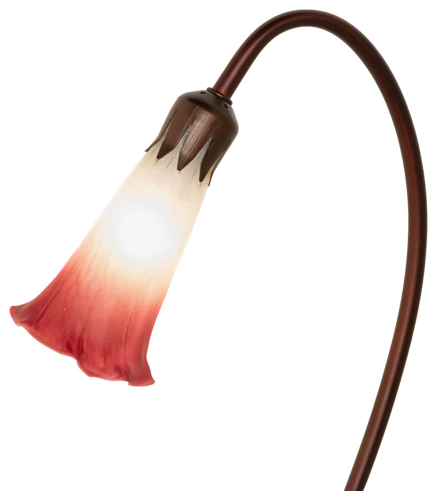 Meyda lighting 13509 16"H Pink/White Pond Lily Accent Lamp