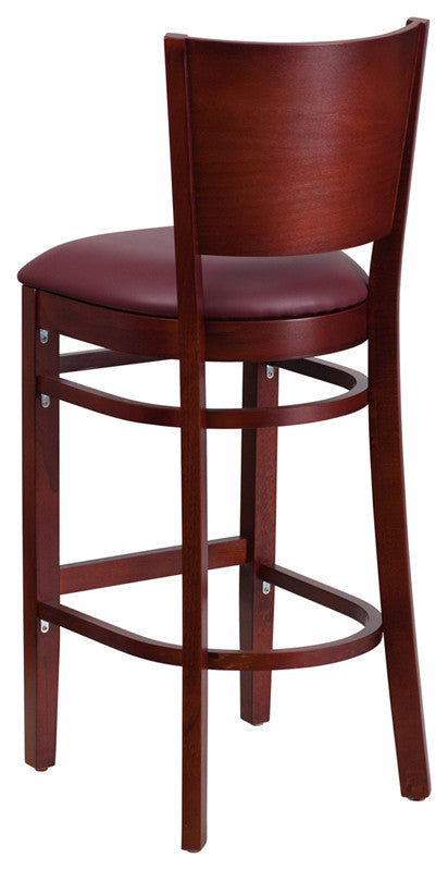 Mahogany Wood Stool-Burg Vinyl