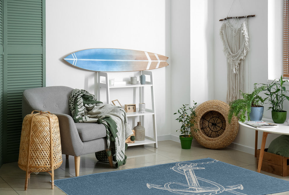 Anchored Nautical Chenille Rug