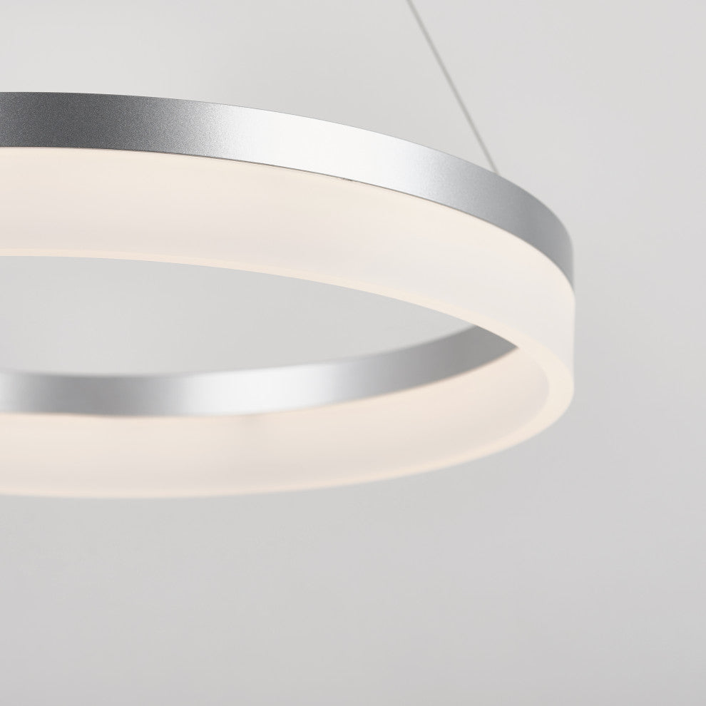 Artika Optical Ring LED Pendant Ceiling Light, Silver - Multiple CCT