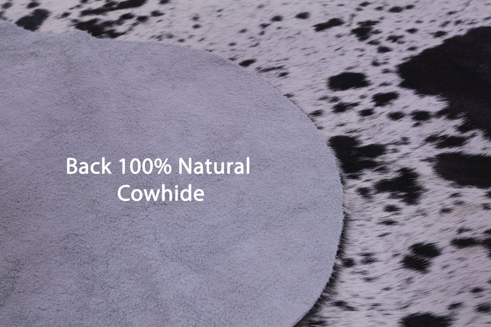 Salt and Pepper Natural Cowhide Rug 6' 6" X 6' 5" C2337