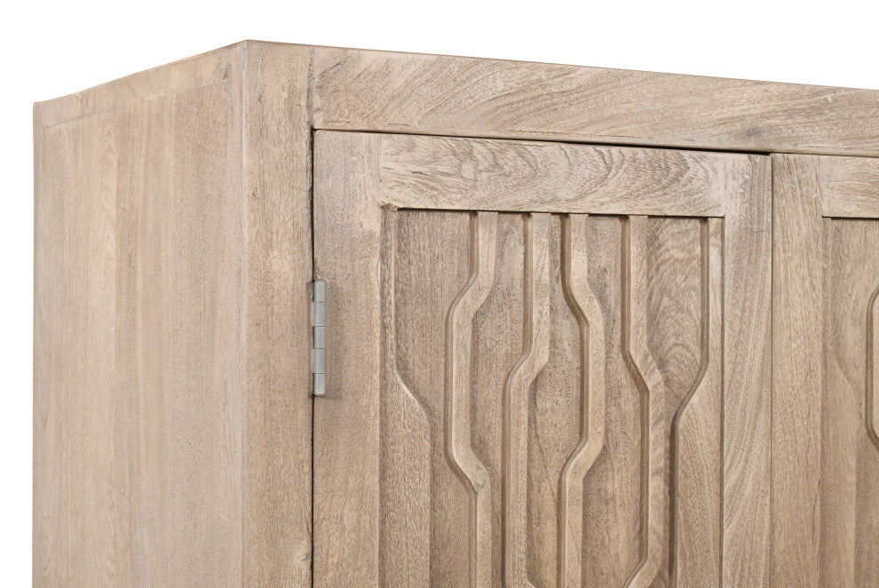 Orchard Tall Cabinet, Transitional Light Ash Ivory, Reclaimed Solid Wood
