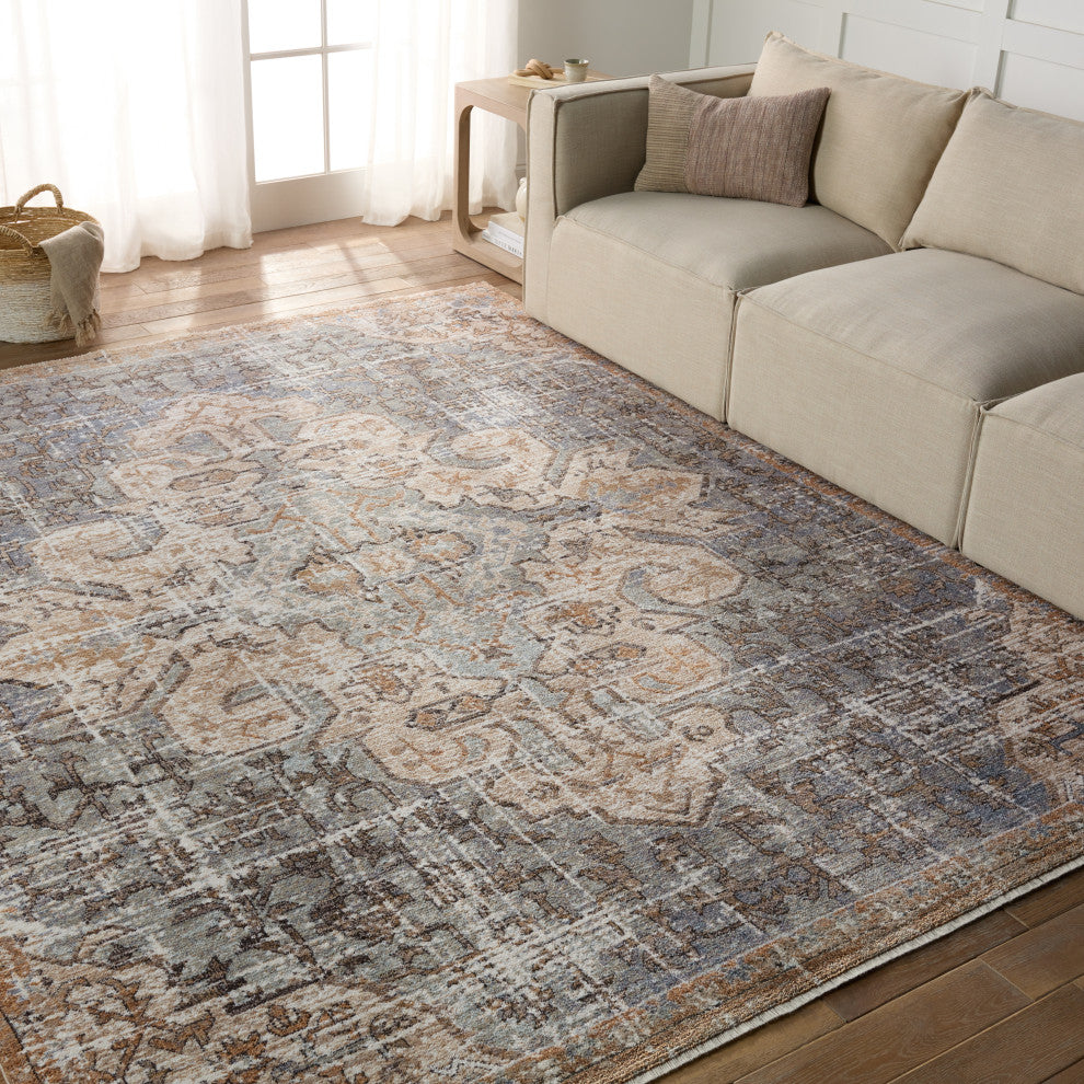 Jaipur Living Lynette Medallion Tan/ Blue Area Rug 9'X13'