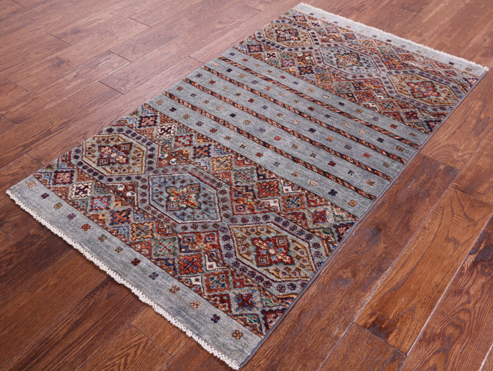 2' 7" X 4' 8" Super Kazak Khorjin Handmade Wool Rug Q10830