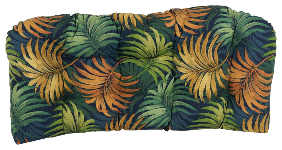 42"X19" U-Shaped Patterned Tufted Settee/Bench Cushion, Laperta Monsoon
