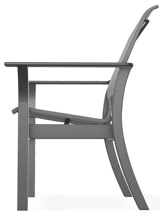 Leeward Sling Stackable Outdoor Dining Chair, Smoke/Graphite