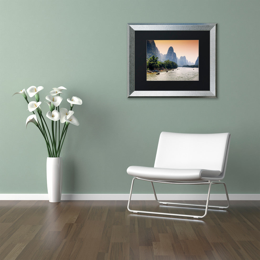 Philippe Hugonnard 'Li River' Art, Silver Frame, Black Matte, 20"x16"