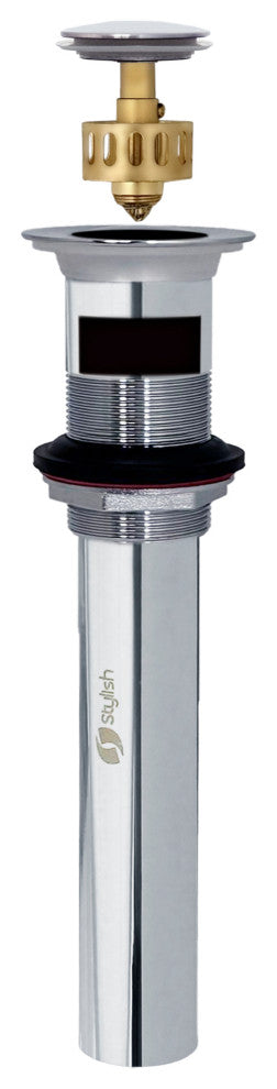 STYLISH Polished Chrome Pop-Up Bathroom Sink with Overflow