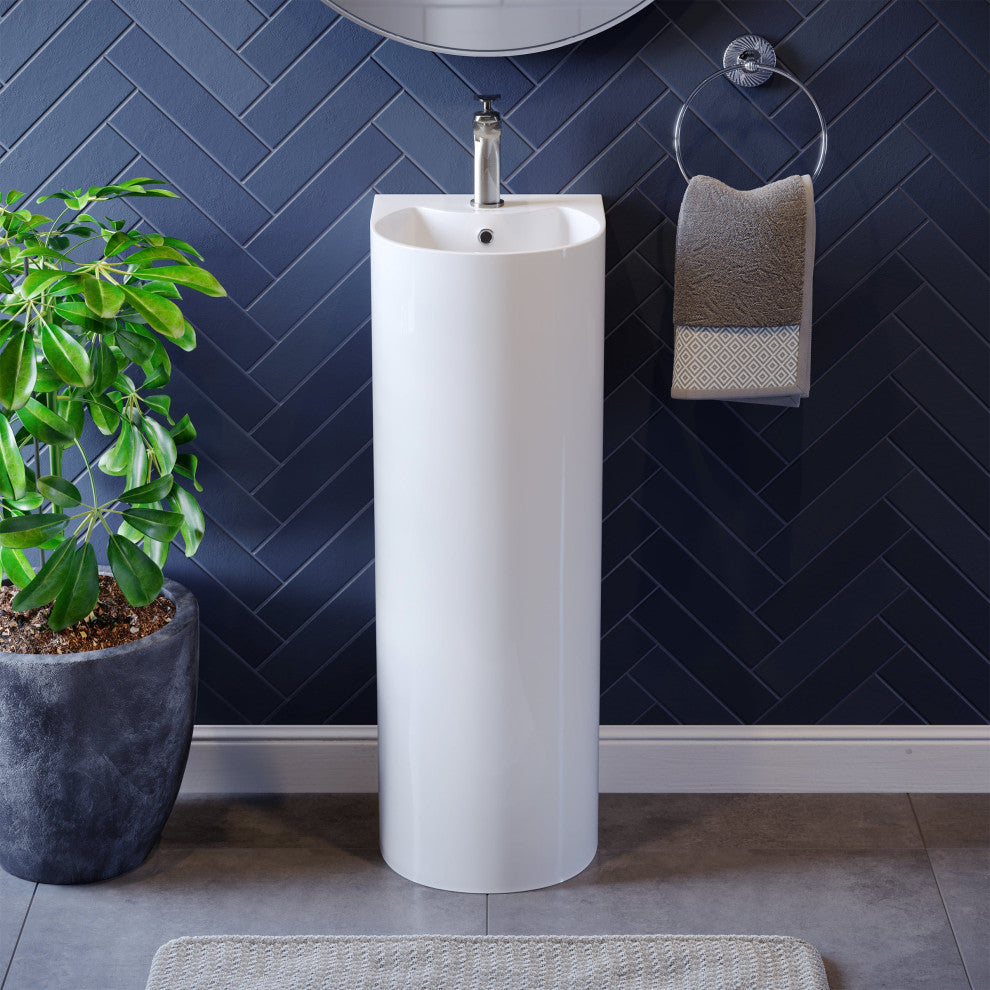 Swiss Madison Sublime Rounded Basin Pedestal sink