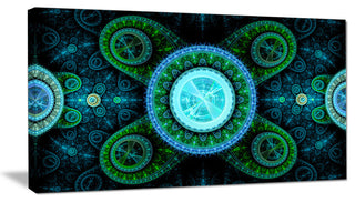 Bright Blue Psychedelic Relaxing Art, Abstract Canvas Art Print, 40x20