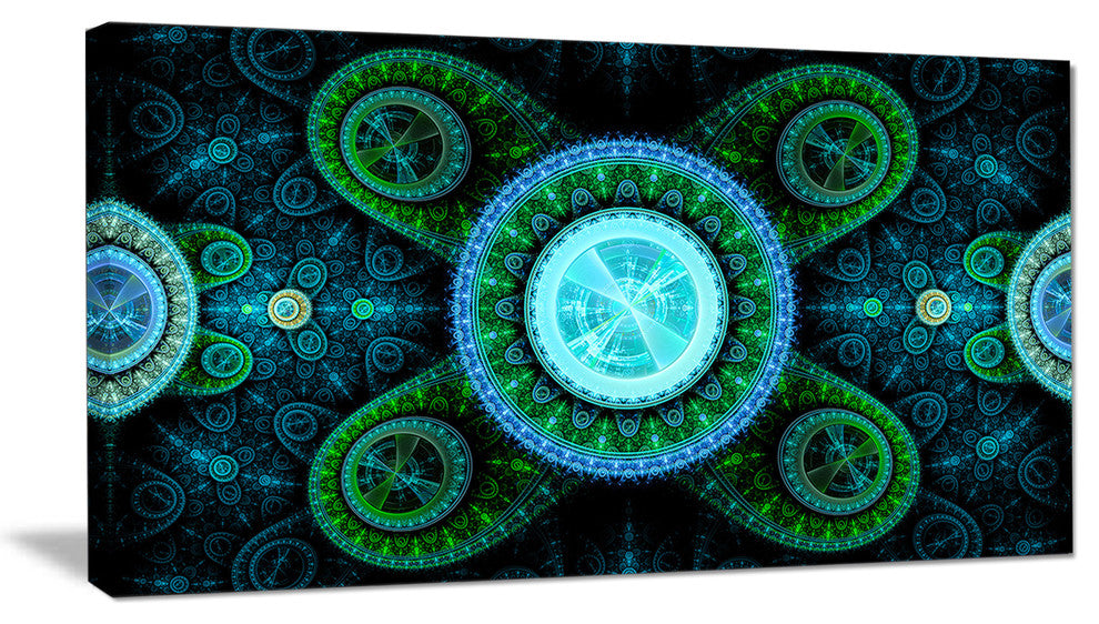 Bright Blue Psychedelic Relaxing Art, Abstract Canvas Art Print, 40x20