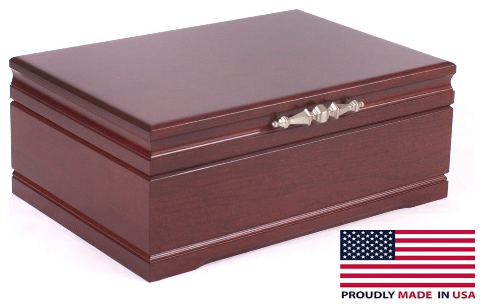 #J00M Sophistication Jewel Chest, Solid Cherry Hardwood, Rich Mahogany, Rich Mah